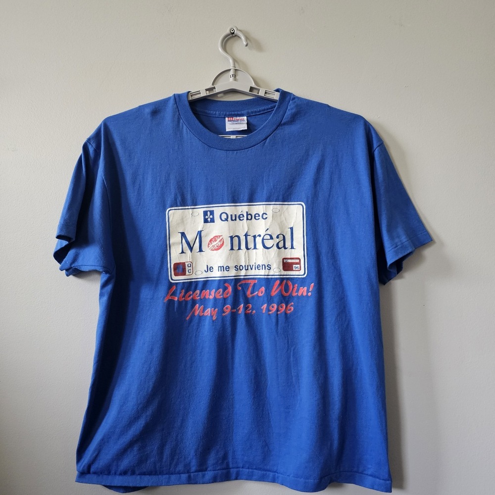 Vintage T-Shirt Quebec Montreal Men's Size XL 1996 Single‎ Stitch Hanes USA